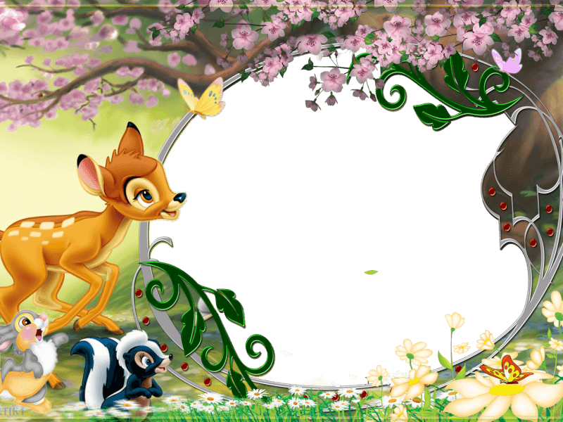 Marcos Adoptados Para Mis Trabajos ♥ ♥ ♥ Galería De - Bambi And Thumper And Flower (800x600), Png Download
