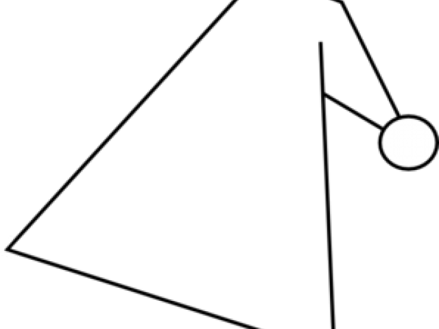 Triangle Clipart Hat - Line Art (640x480), Png Download