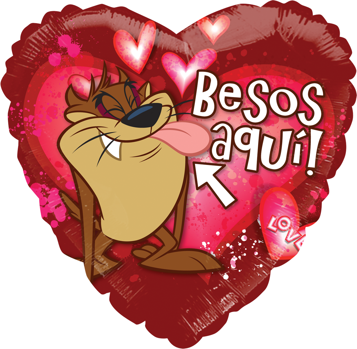 Globo Taz Besos Aqui - Red Heart (1200x1171), Png Download