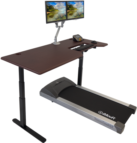 Imovr Lander Treadmill Desk W/ Steadytype - Imovr Lander Urban Walnut (838x540), Png Download