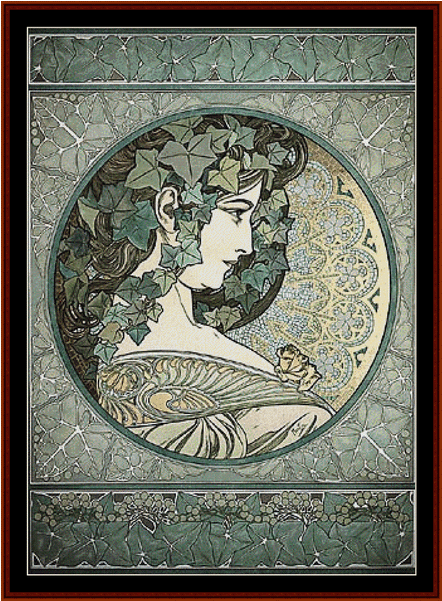 Mucha Cross Stitch Pattern By Cross Stitch Collectibles - Obras De Alphonse Mucha (600x600), Png Download