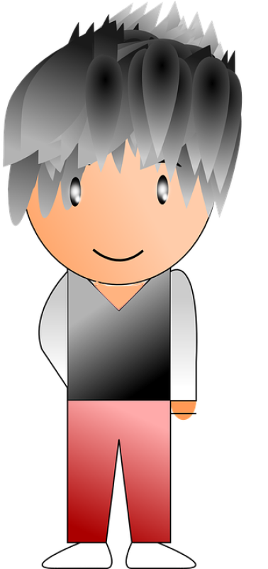 Boy Teenager Teen Black Free Vector Graphic On Pixabay - Dibujos De Niños Con Cabello Negro (400x800), Png Download
