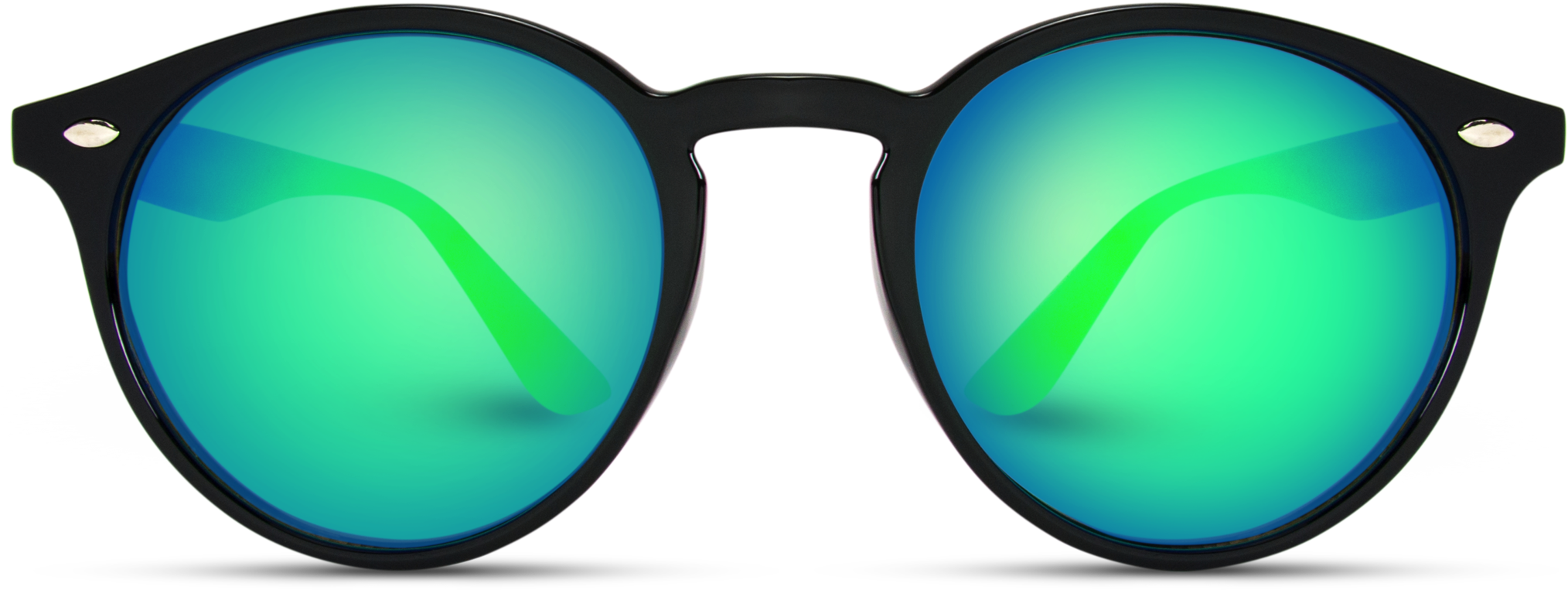 Round Classic Retro Frame Sunglasses - Sunglasses (2048x2048), Png Download