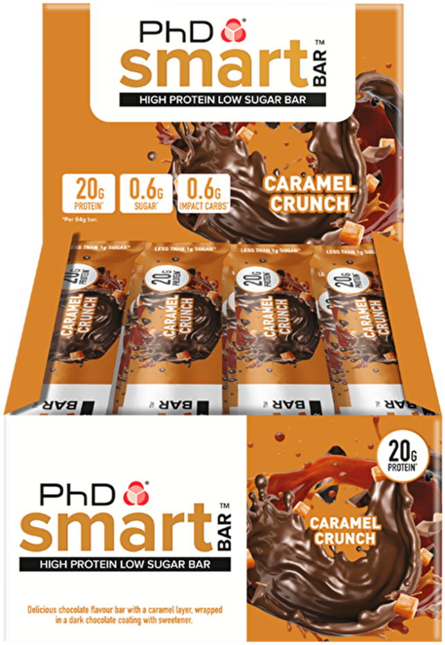 Phd Phd Smart Bar 12x64g / Caramel Crunch Protein Bars - Phd Smart Bar 12 X 64g Caramel Crunch (1000x1000), Png Download