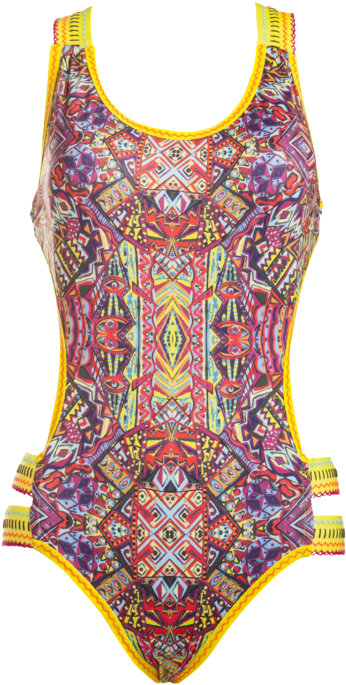 Bendito Etnico One Piece Swimsuit By Agua Bendita Front - Maillot (908x1024), Png Download