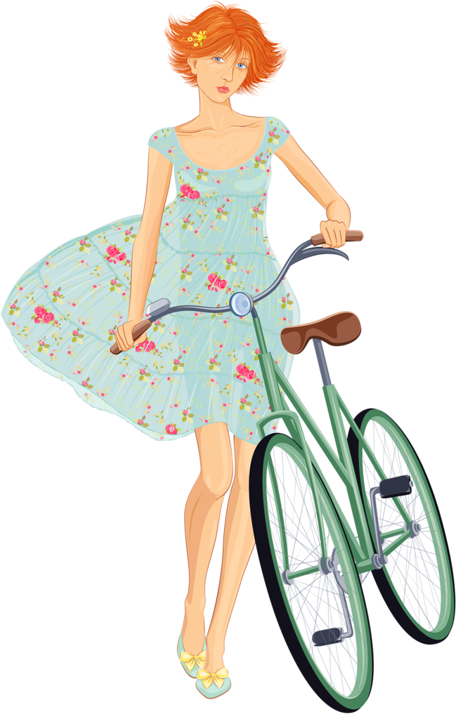 ○••°‿✿⁀bicycles‿✿⁀°••○ - Mujeres En Bicicleta Caricatura (656x1024), Png Download