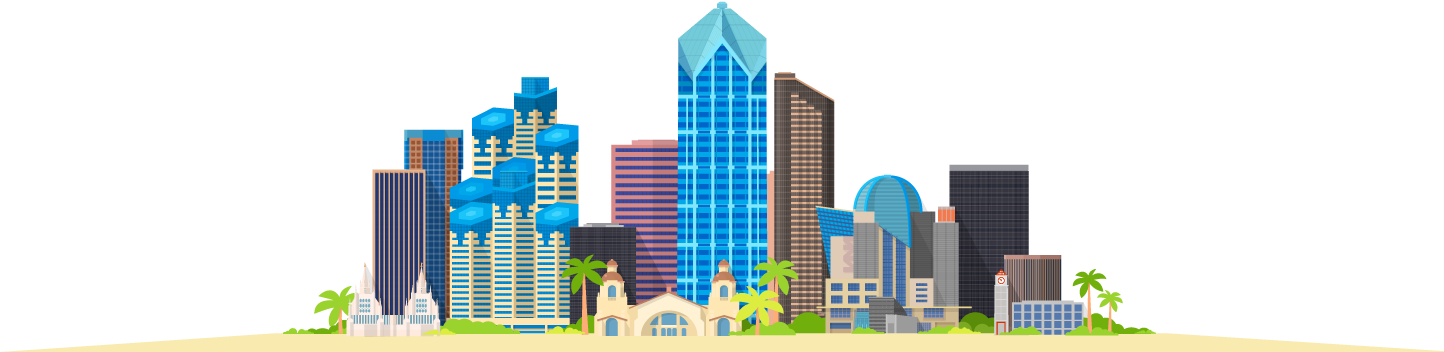 Skyline - City Skyline San Diego California (1450x357), Png Download