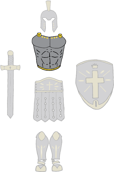 Armor Of God Breastplate - Cross (534x800), Png Download