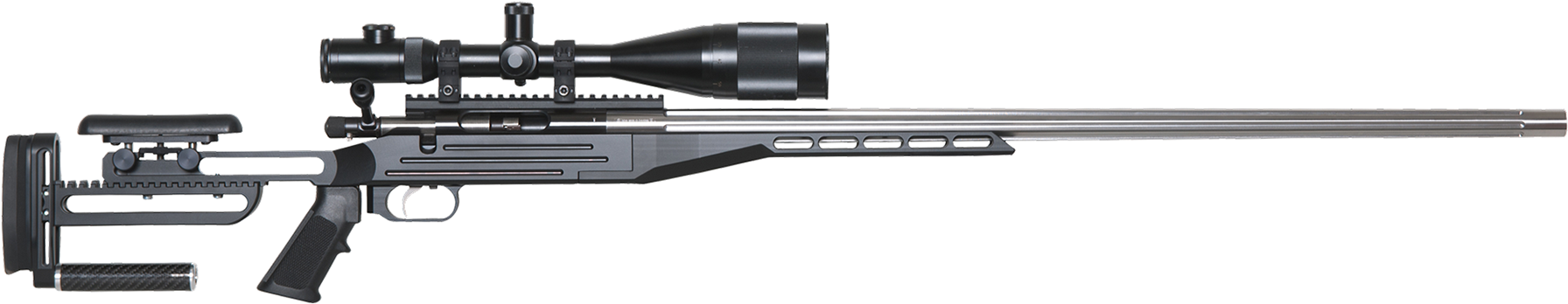 Nesika K Rifle Fitted With A Dolphin Modular Stock - Assault Rifle (1866x414), Png Download