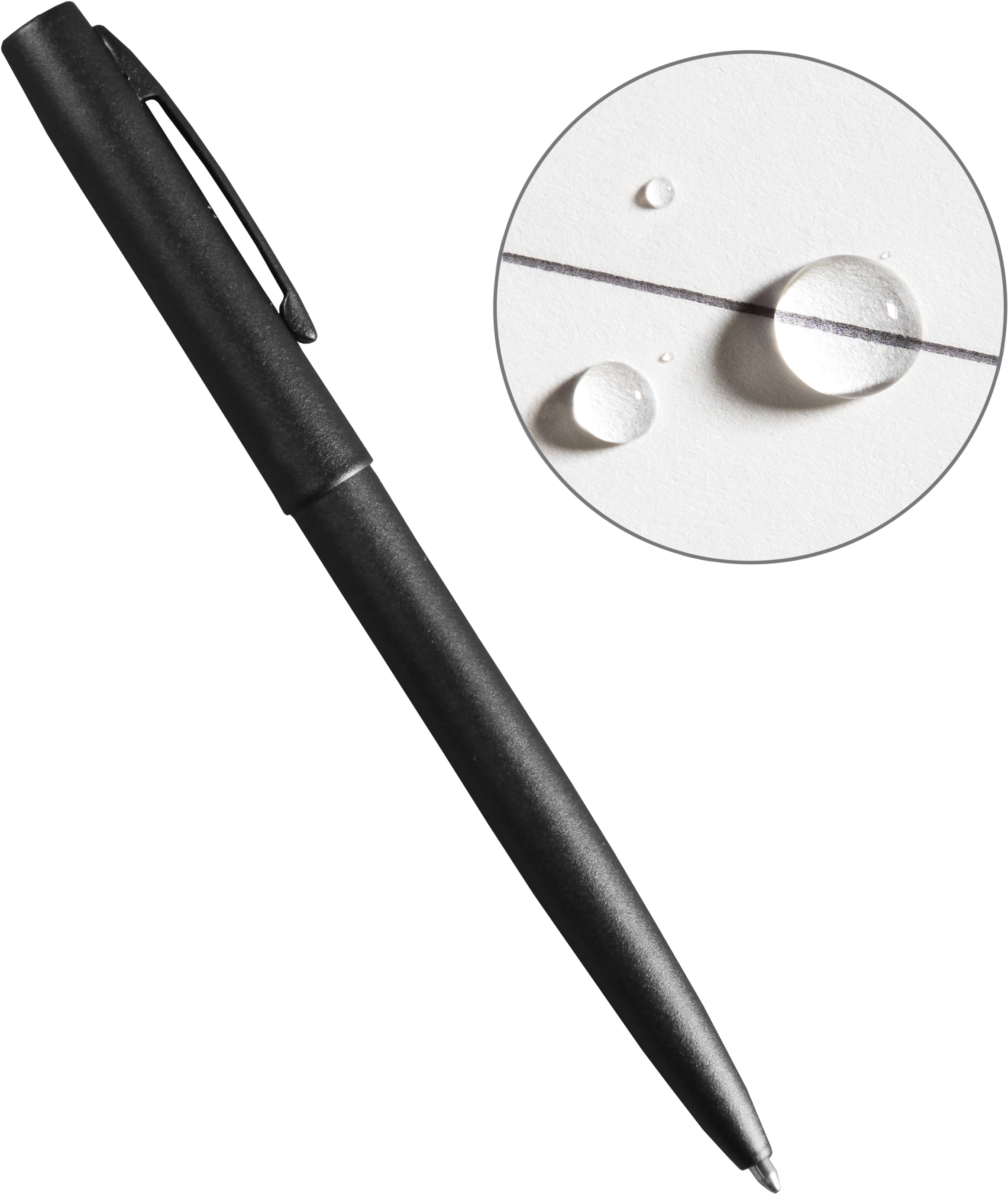 Rite In The Rain Weatherproof Black Metal Clicker Pen - Rite In The Rain Pen (3000x3000), Png Download
