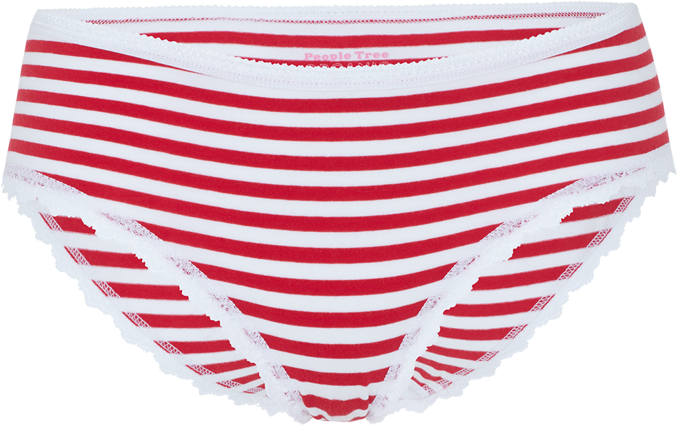 Stripe Lace Hipster In Red And White - Underpants (1500x2250), Png Download