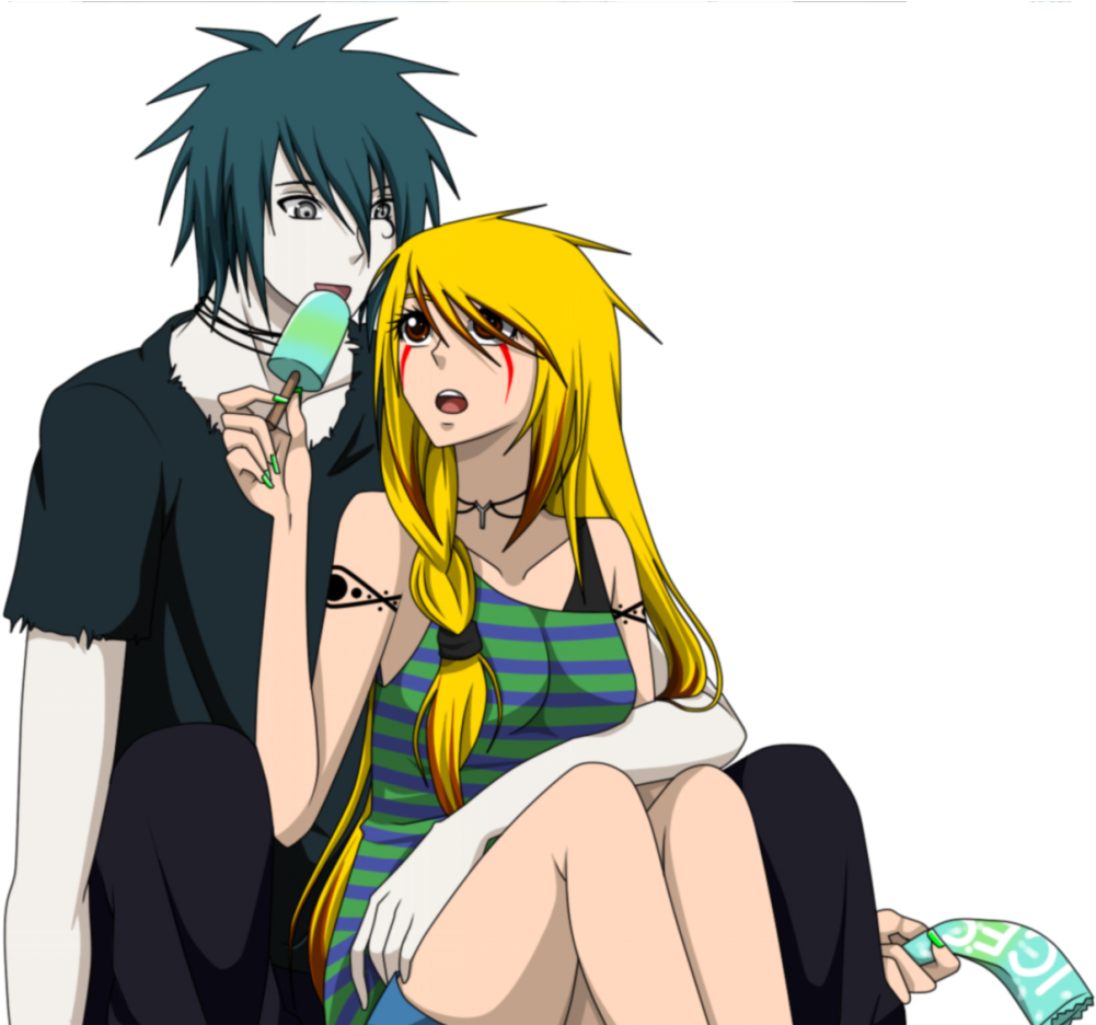 Anime Couple Png Photo - Cartoon (1024x935), Png Download