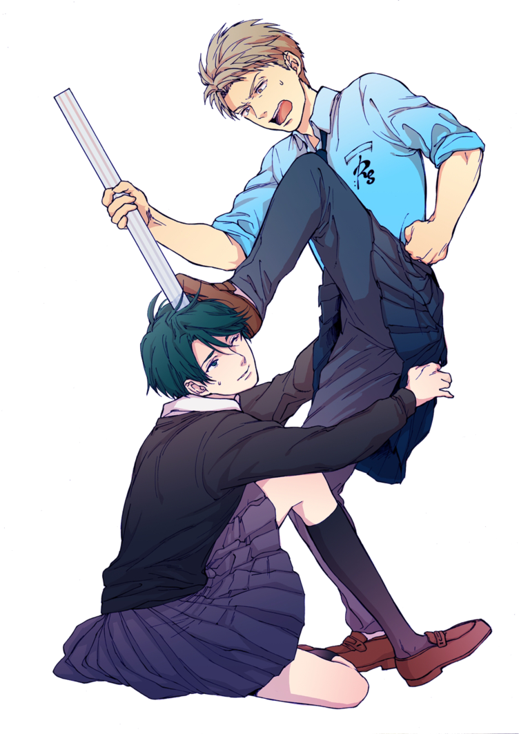 Together, They Make The School's Best And Funniest - Kashima Yuu And Hori Masayuki From Gekkan Shoujo Nozaki (752x1063), Png Download