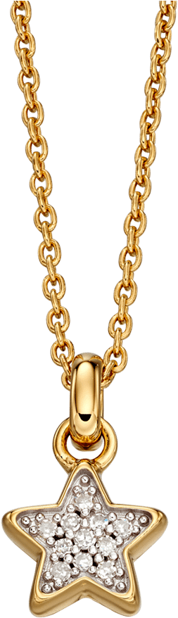 Olympia -gold Pave Diamond Star Necklace - Lucky Talisman Necklace (1000x1000), Png Download