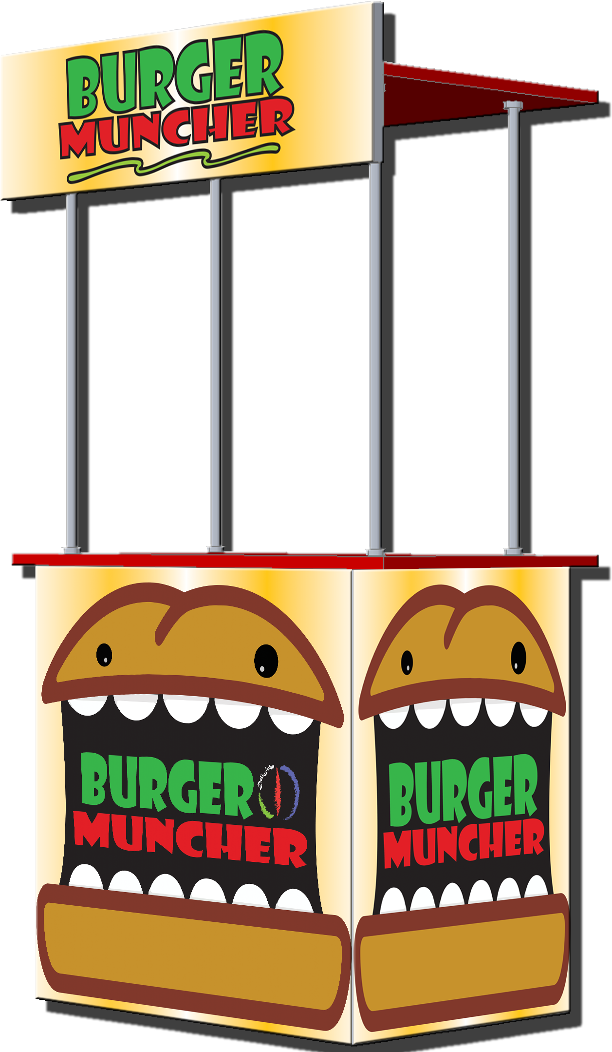 Muncher Single Cart - Burger Food Cart (1700x2200), Png Download