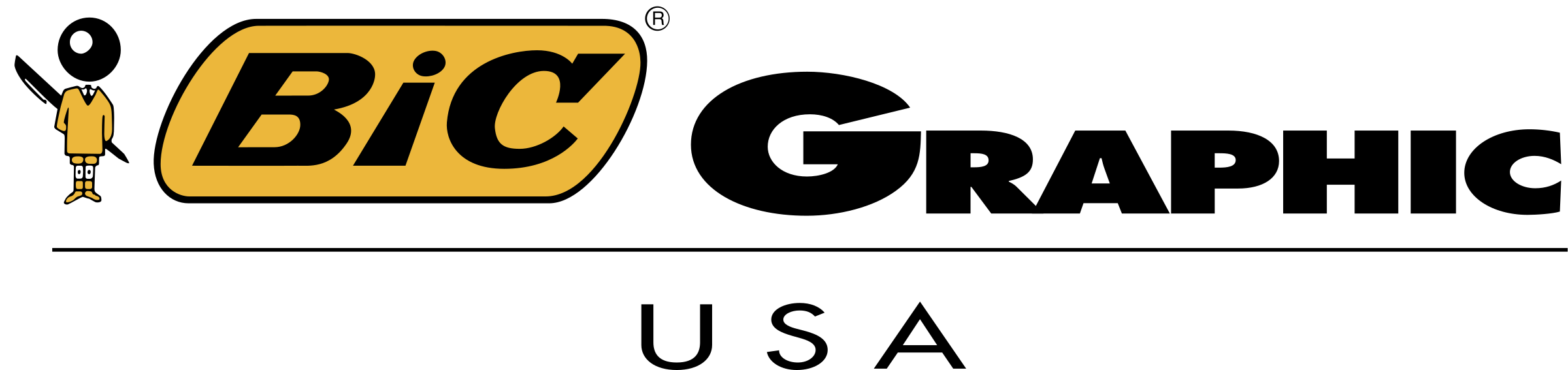 Bic Graphic Usa Logo Png Transparent - Bic (2400x567), Png Download