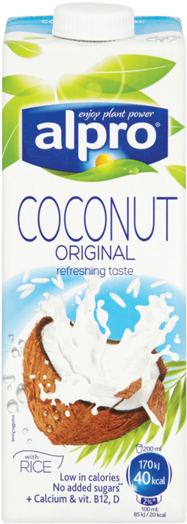 Alpro Soya Coconut Milk (800x800), Png Download
