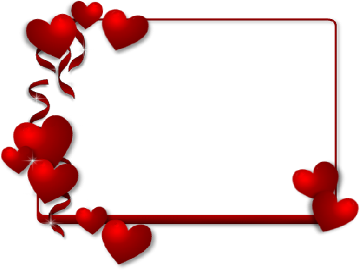Frame Clipart Valentines Day - Heart Borders And Frames (1500x1125), Png Download