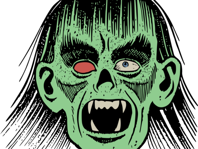 Drawn Zombie Covered Mouth - Halloween College Party Poster (640x480), Png Download
