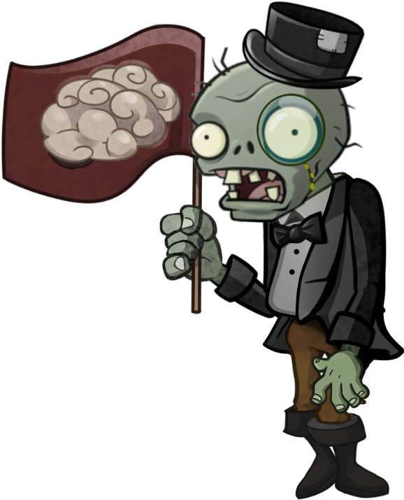 Sir Flag Zombie - Plants Vs Zombies 2 (578x716), Png Download