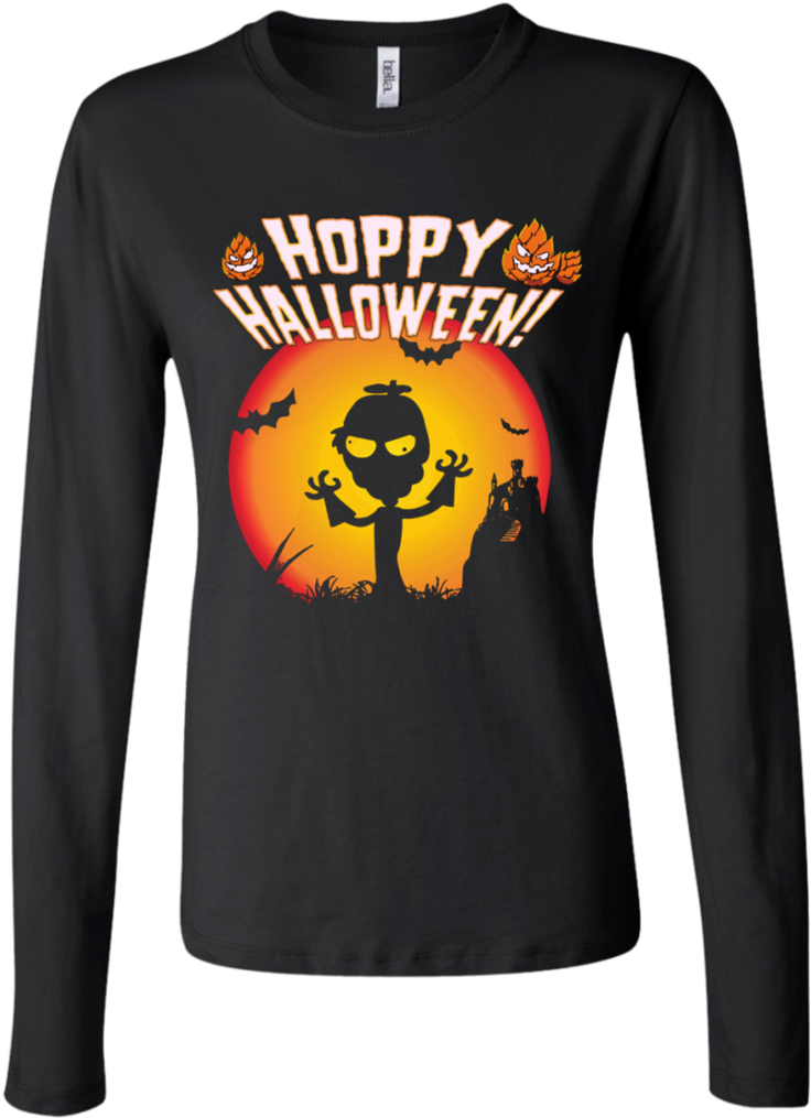 Hoppy Halloween Hop Head Zombie & Hopumpkins Junior - Long-sleeved T-shirt (1024x1024), Png Download