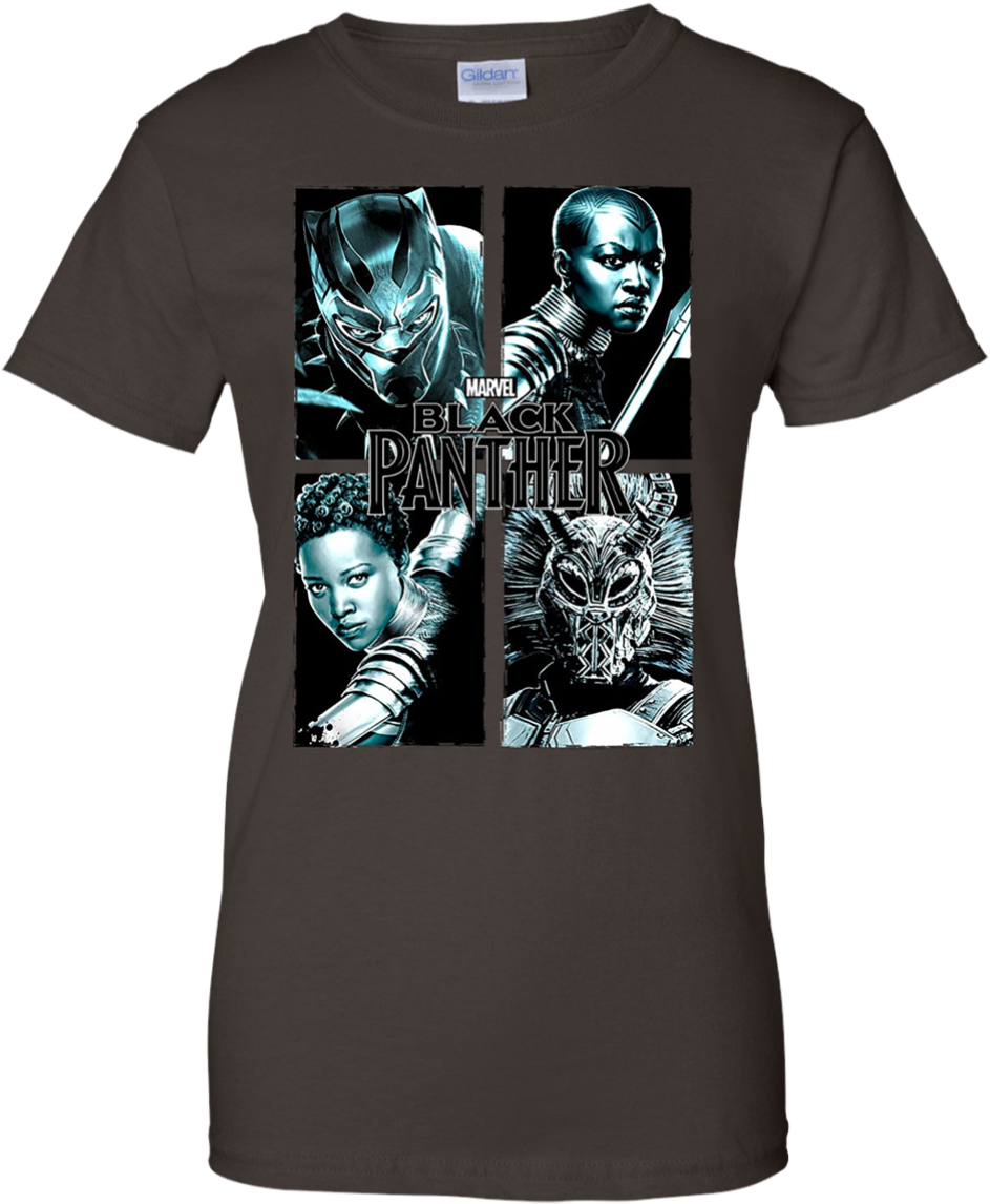 Marvel Black Panther Movie Grunge Warriors T-shirt - Shirt (1155x1155), Png Download