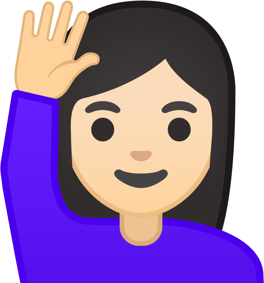 Download Svg Download Png - Raising Hand Emoji (1024x1024), Png Download