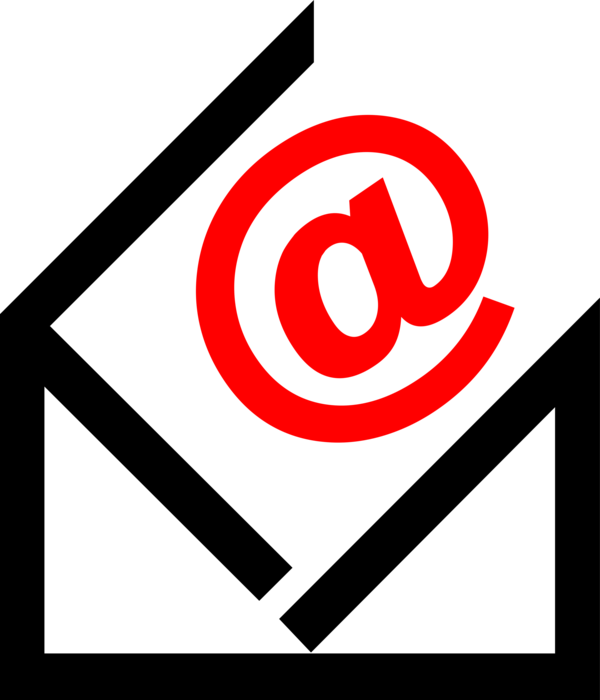 Vector Illustration Of Email Correspondence @ Sign - Circle (600x700), Png Download