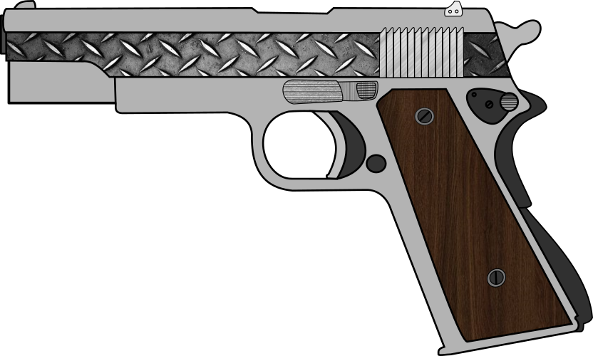 19 1911 Vector Gun Huge Freebie Download For Powerpoint - Firearm (832x500), Png Download