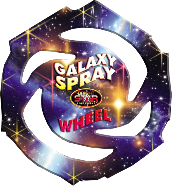 Galaxy Spray Wheel, Catherine Wheel, Bright Star, Fireworks, - Galaxy Spray Catherine Wheel (554x600), Png Download