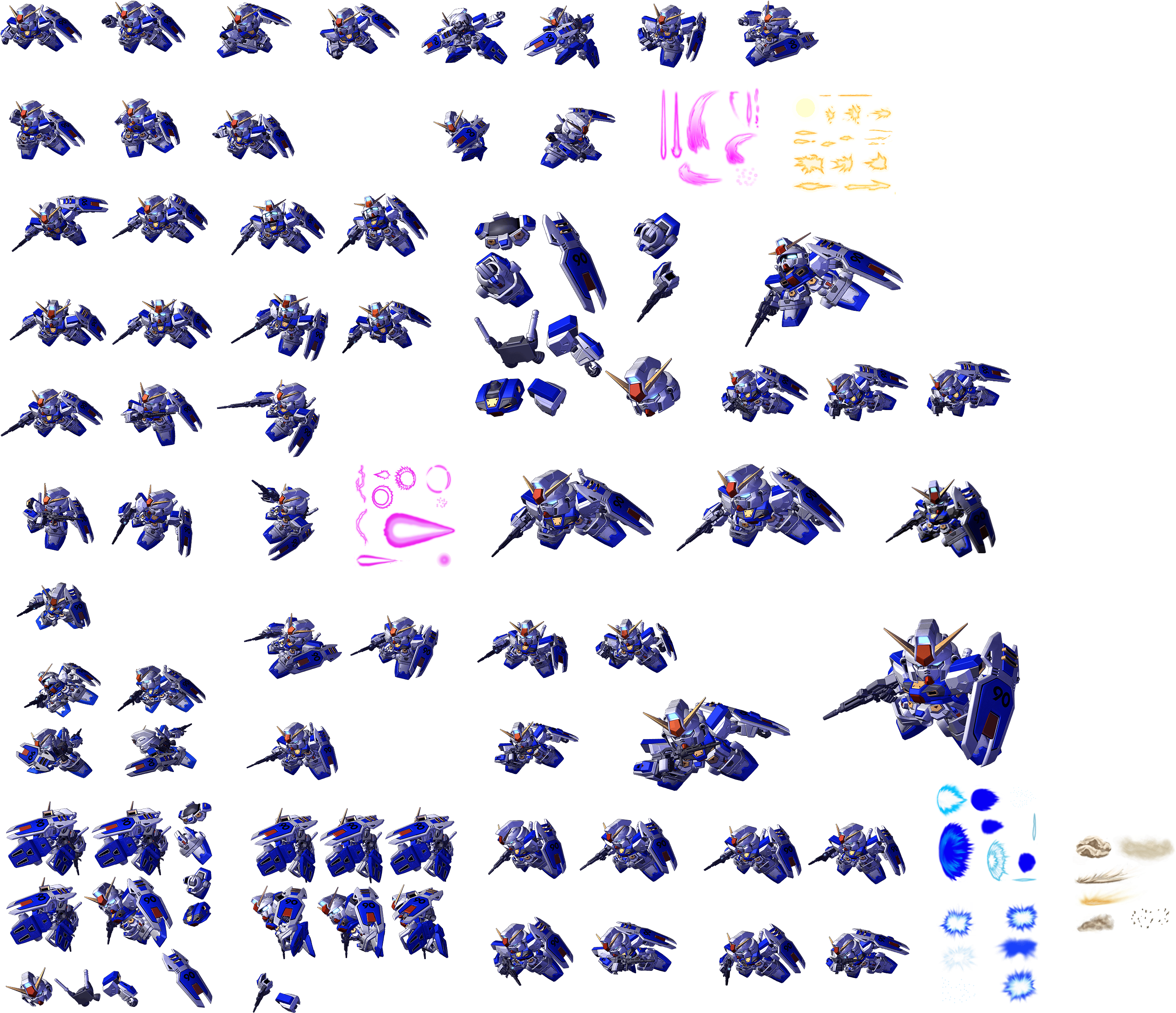 Gundam Pixel Sprite Sheet (2999x2577), Png Download