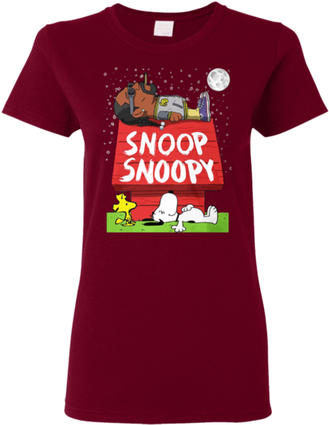 Snoopy & Snoop Dogg Ladies Women T-shirt - Snoop Dogg Snoopy T Shirt (600x600), Png Download