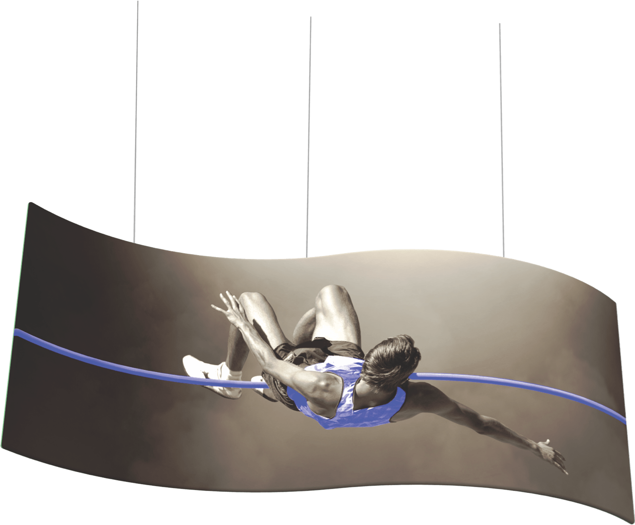 S Curve Hanging Banners - Ceiling (1305x1080), Png Download