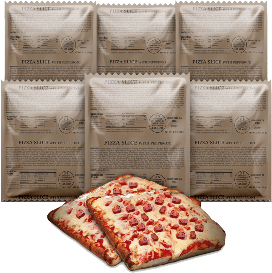 Pizza Slice With Pepperoni Package Case Of 6 Slices - Pizza (1024x1024), Png Download