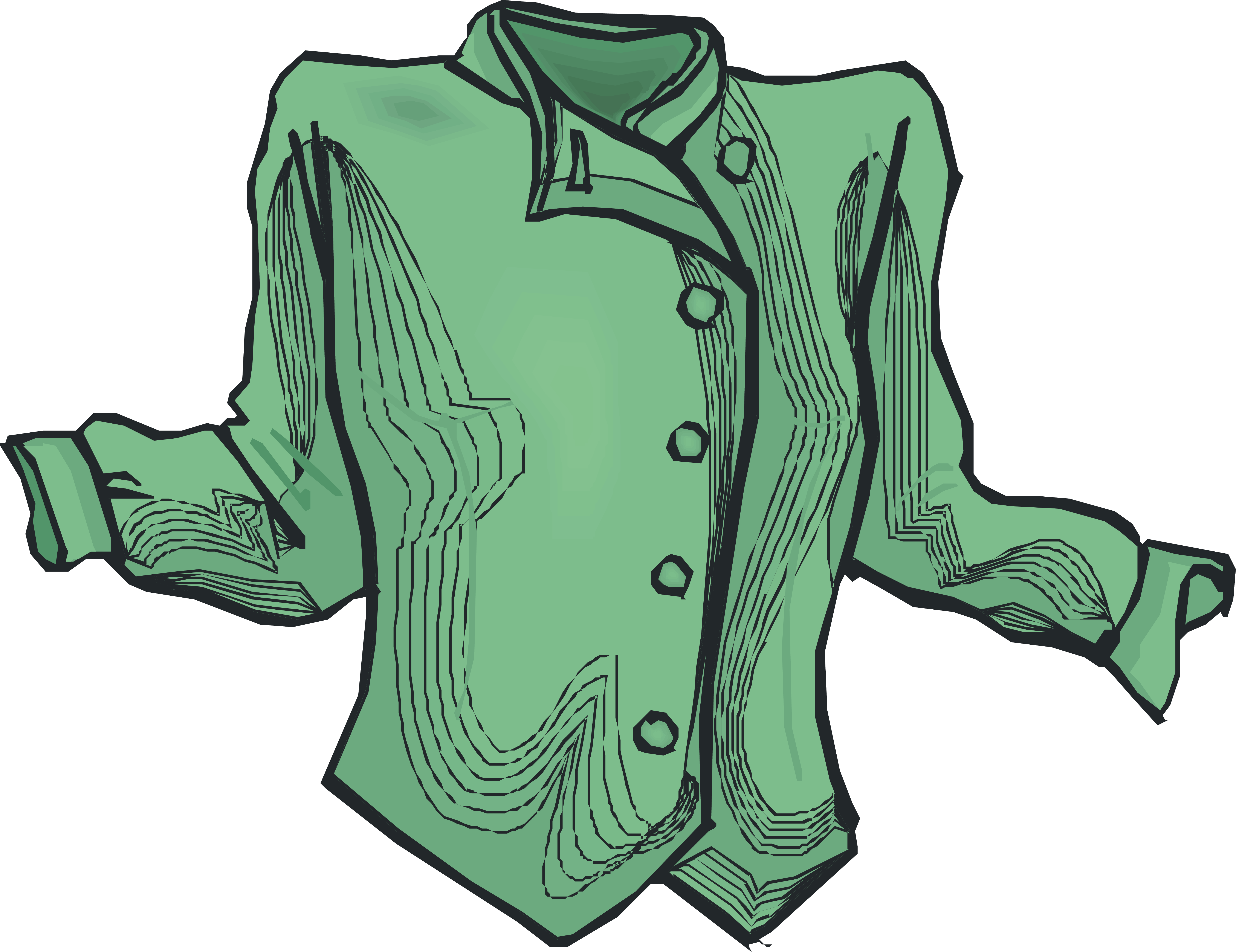 Image Black And White Library Blouse Clothing Clip - Green Blouse Clipart (5753x4432), Png Download