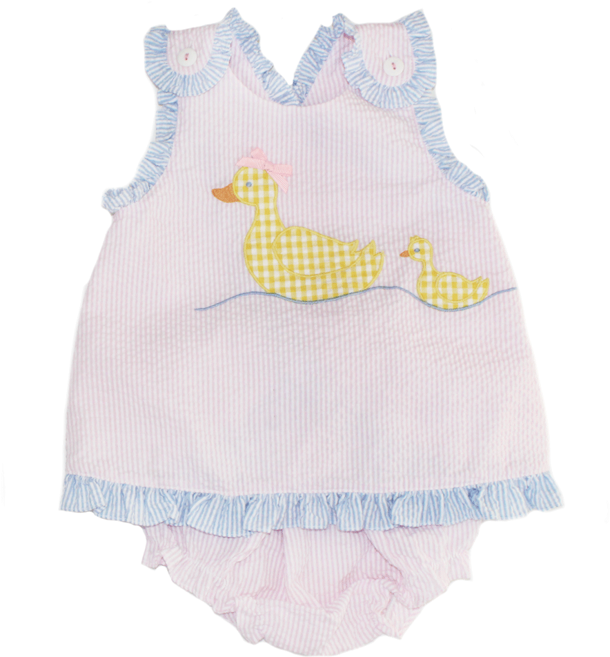Popover Top & Bloomer With Duck Appliqué - Duck (1000x1000), Png Download