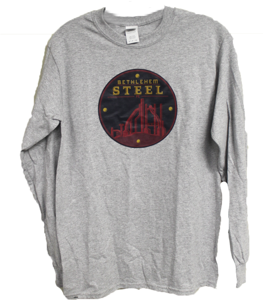 Gildan Men's 2nd Logo L/s- Grey - Long-sleeved T-shirt (856x1024), Png Download
