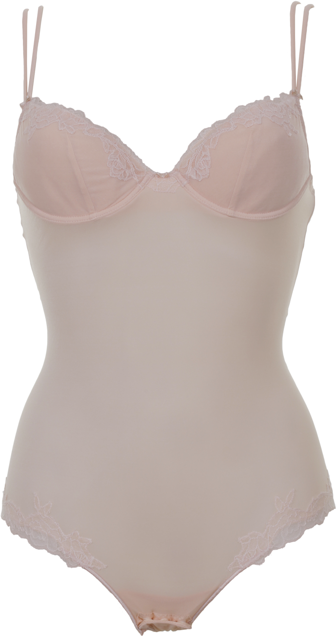 Brunico Gefütterter String Body In Puder Aus Spitze - Lingerie Top (900x1350), Png Download