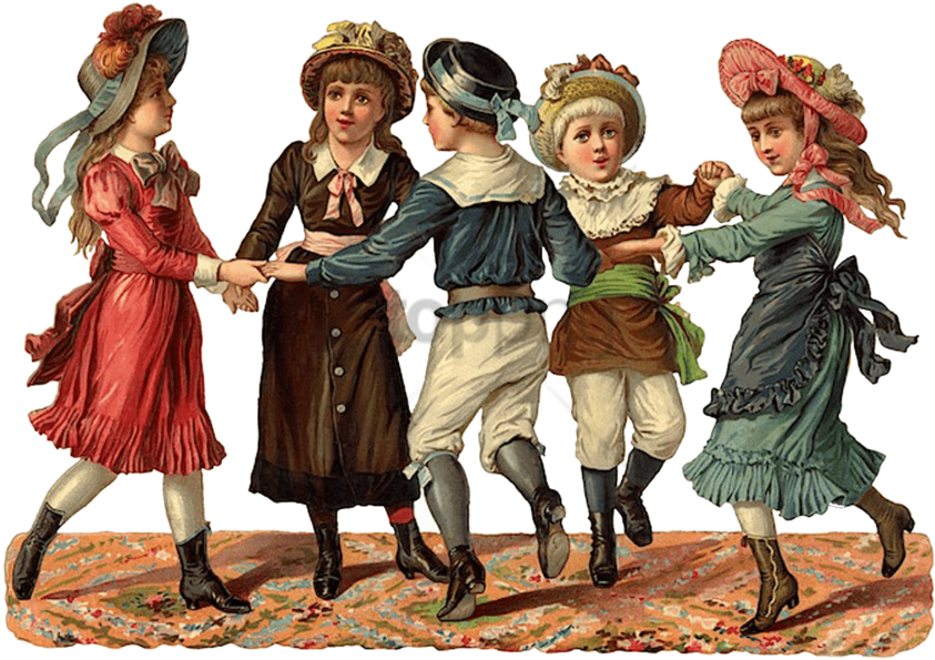 Free Png Download Dancing Victorian Children Png Images - Victorian Children Dancing (850x602), Png Download