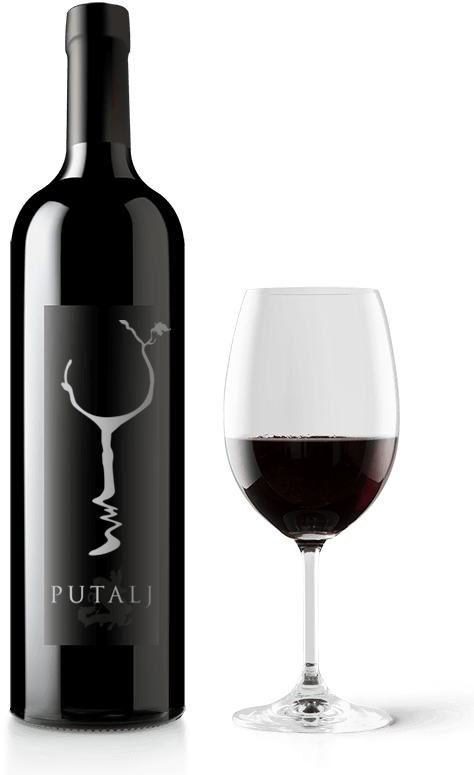 Putalj Wine - Vector Bottle Wine Black (474x775), Png Download