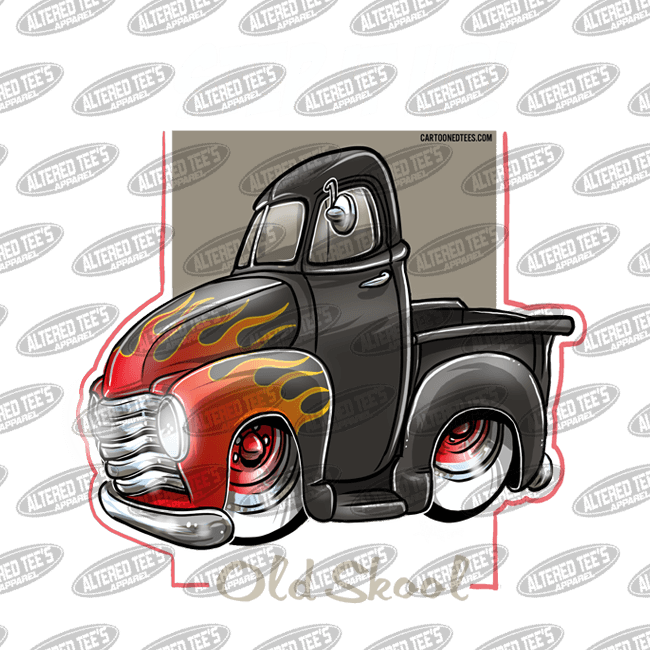 51 Chevy Truck Flames - Pickup Truck (650x650), Png Download