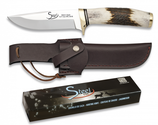 Cuchillos Deportivos - Cuchillo Steel 440 Asta De Ciervo (640x506), Png Download