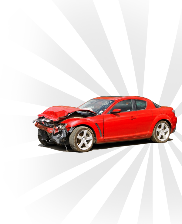 Wrecked Car (600x737), Png Download