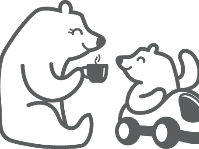 Drawn Bear Mama Bear - Cartoon (640x480), Png Download
