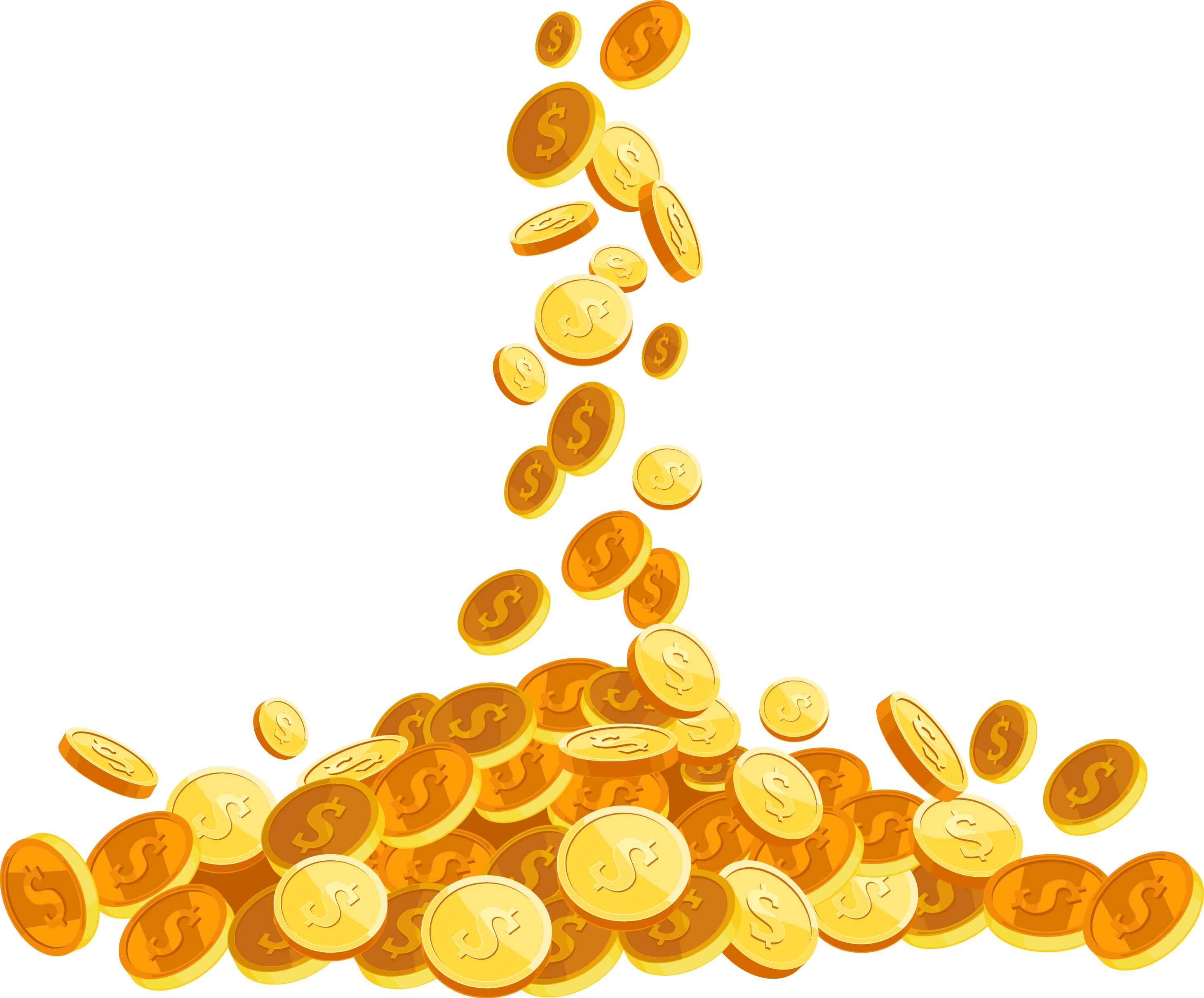 Coin Euclidean Vector - Gold Coins Vector Png (2921x2421), Png Download