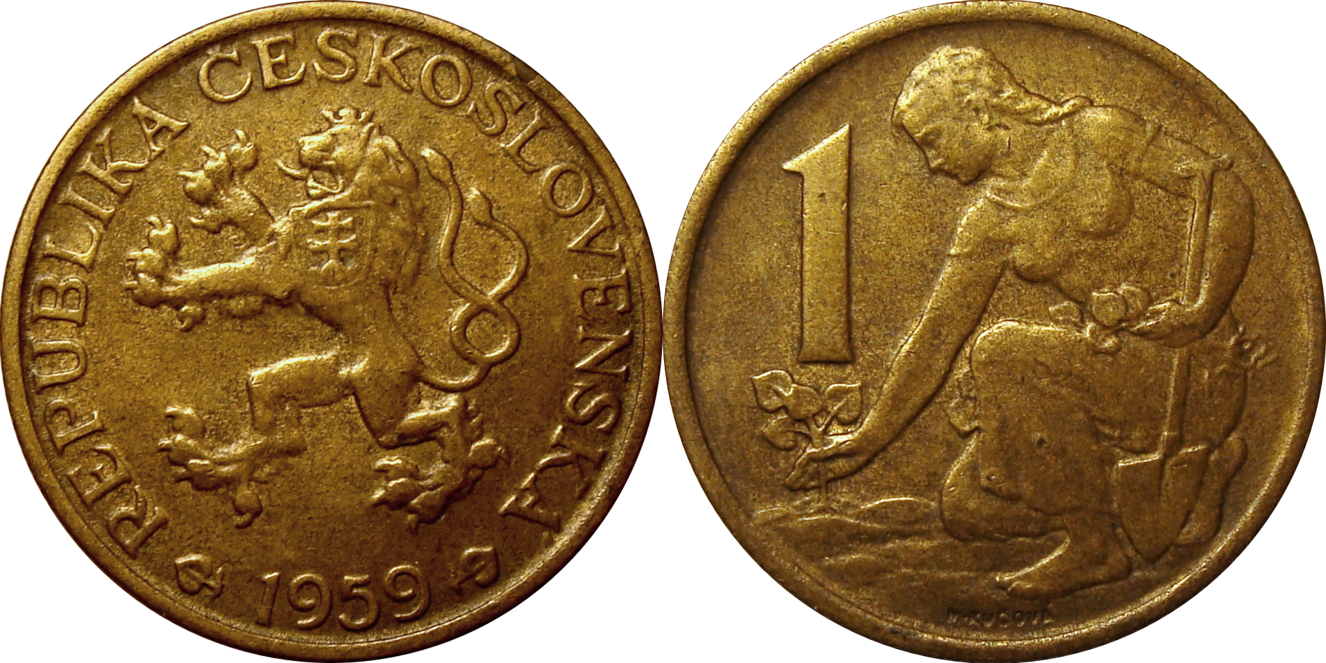 1 Koruna Csk - First Canadian Dollar Coin (1911x956), Png Download