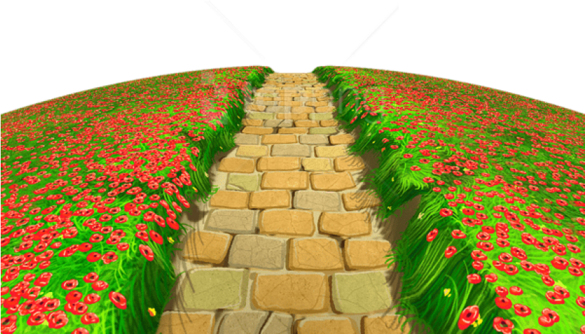 Free Png Download Stone Path With Flowers Ground Png - Stone Pathway Clipart (850x661), Png Download