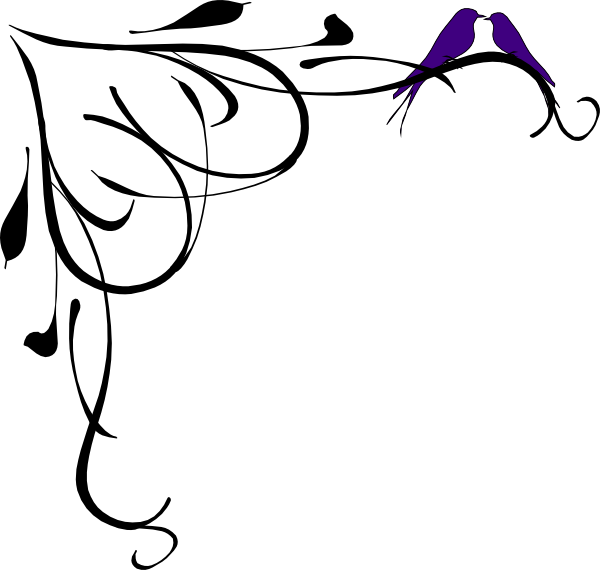 Love Birds On A Branch Svg Clip Arts 600 X 570 Px (600x570), Png Download