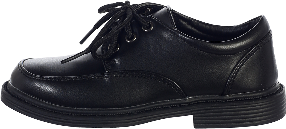 Black Matte Finish Oxford Lace Tie Dress Shoes Boys - Leather (1000x800), Png Download