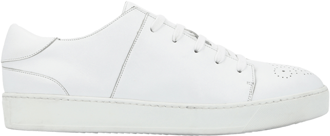 White Leather Sneakers - Tennis Shoe (960x1440), Png Download
